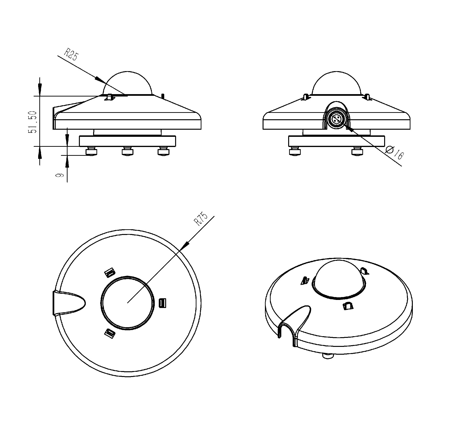 Thermoelectric total radiation sensor